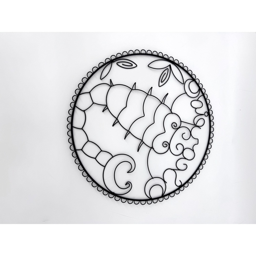 Pottery Barn Scorpio Zodiac Wire Wall Art Black Metal Circular 15 Inch Decor